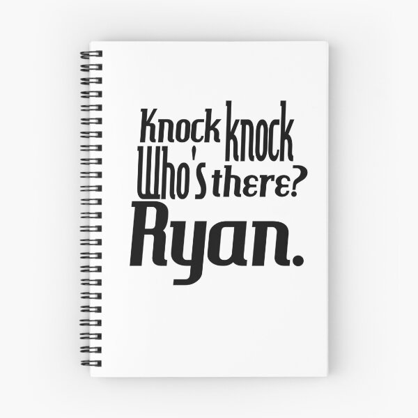 Item preview, Knock knock-who's there-Ryan-name-funny-for him-black-white designed and sold by DrStickerManiac.