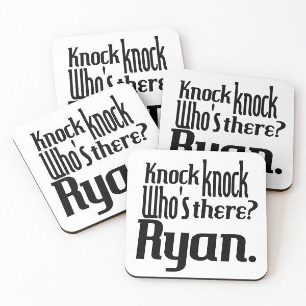 Item preview, Knock knock-who's there-Ryan-name-funny-for him-black-white designed and sold by DrStickerManiac.