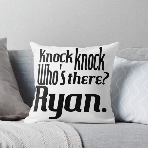 Item preview, Knock knock-who's there-Ryan-name-funny-for him-black-white designed and sold by DrStickerManiac.