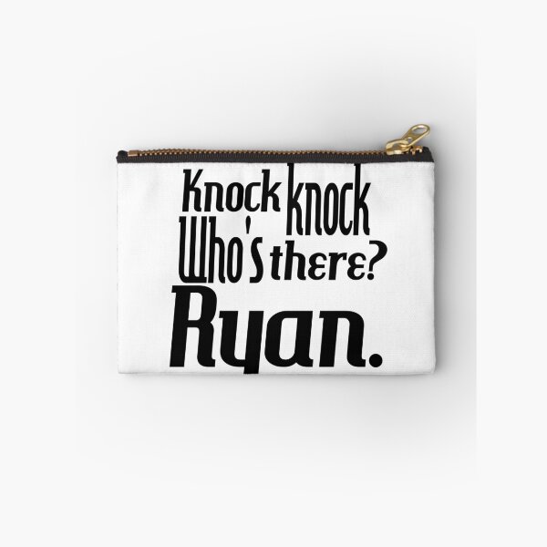 Item preview, Knock knock-who's there-Ryan-name-funny-for him-black-white designed and sold by DrStickerManiac.