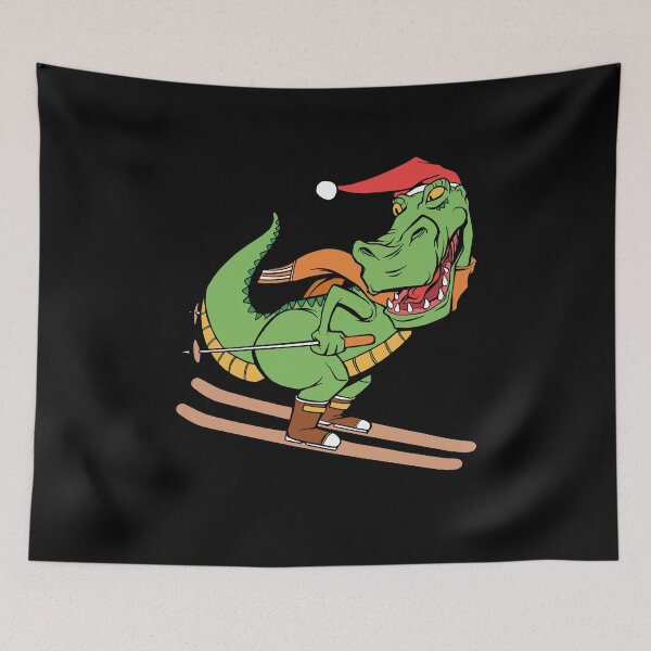 Item preview, T-Rex Dinosaur Skiing designed and sold by OnepixArt.