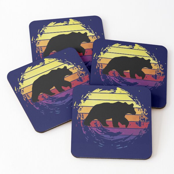 Item preview, Bear carnivoran animal on retrostyle retro background designed and sold by ChatterFox.