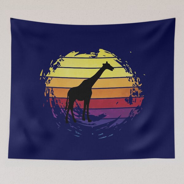 Item preview, An African Giraffe animal on retrostyle retro background designed and sold by ChatterFox.