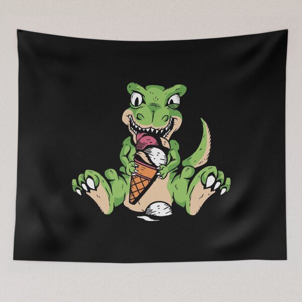 Item preview, T-Rex Dinosaur Eating Ice Cream designed and sold by OnepixArt.