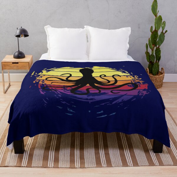 Item preview, Large squid predator animal on retrostyle retro background designed and sold by ChatterFox.