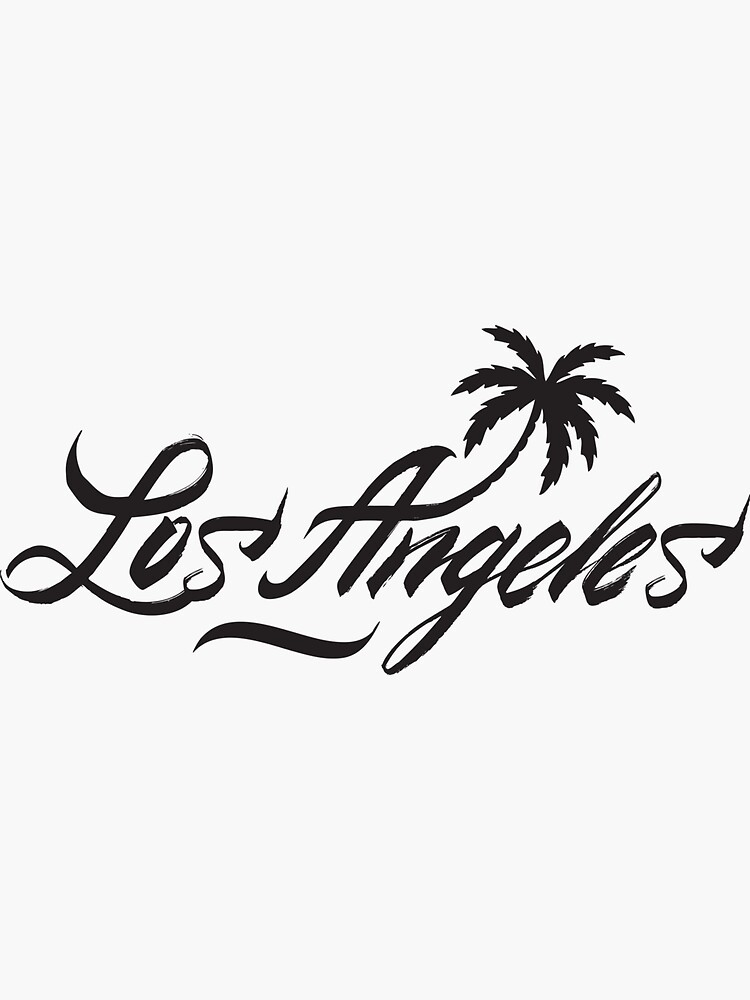 LA, Los Angeles Graffiti Black Lettering Sticker for Sale by