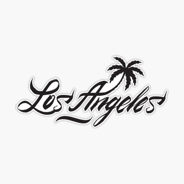 Los Angeles Handwritten Calligraphy. Hand Drawn Brush Lettering