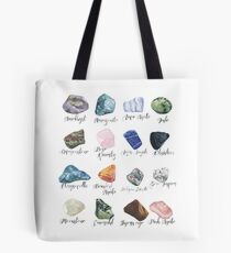 Aquarell Edelsteine Geologie drucken Tote Bag