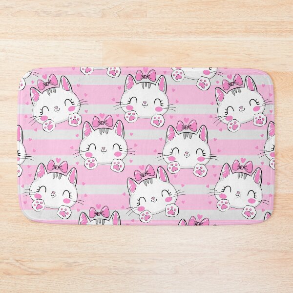 Item preview, Cute Girly Pink Cat Kitten Pattern designed and sold by amos20111.