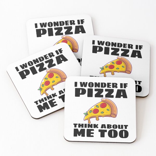 Item preview, I WONDER IF PIZZA THINK ABOUT ME TOO, food shirt, funny food shirt designed and sold by ASsi-Eve.
