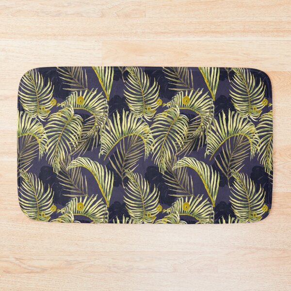 Item preview, Tropoical palm tree forest at night pattern design designed and sold by EarthyPlanty.