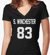 Supernatural Jersey (Sam Winchester) Women's Fitted V-Neck T-Shirt