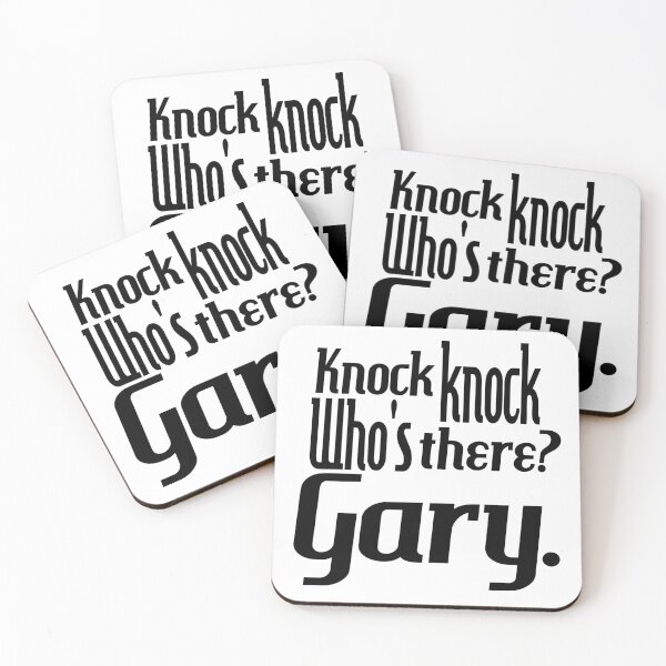 Item preview, Knock knock-who's there-Gary-name-funny-for him-black-white designed and sold by DrStickerManiac.