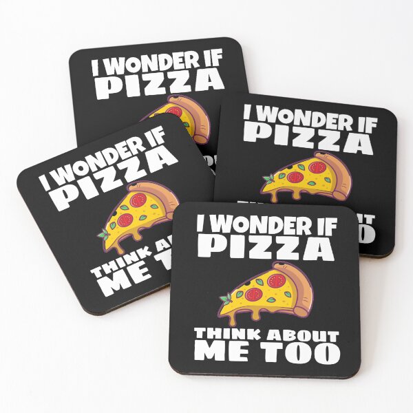 Item preview,  I WONDER IF PIZZA THINK ABOUT ME TOO, food shirt, funny food shirt designed and sold by ASsi-Eve.