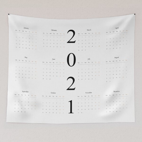 Item preview, 2021 Calendar- white background-starting Monday designed and sold by CSouissi.