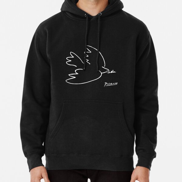 Dove Of Peace Pablo Picasso Artwork in White Design For Pullover Hoodie