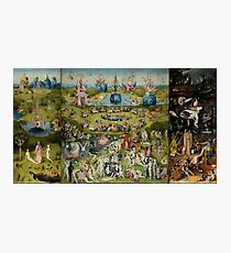 Hieronymus Bosch - The Garden Of Earthly Delights. The Garden love - delight, eden, god, hell, adam, animal, bird, couple, fountain, monster, religion, fantasy, fish, fruit Photographic Print