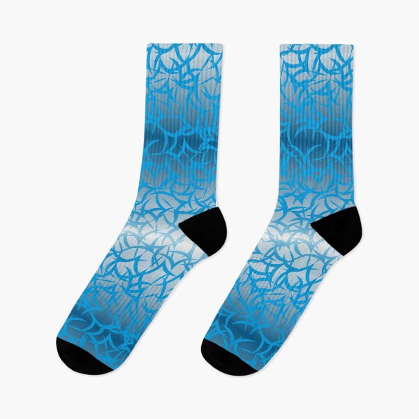 Item preview, Blue abstract seamless pattern with arcs and squiggles on a gradient background designed and sold by Liza-RKS.