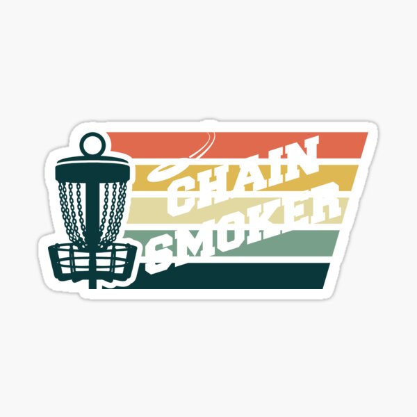 DISC GOLF, CHAIN SMOKER, FRISBEE, DISC GOLF BASKET RETRO VINTAGE Sticker