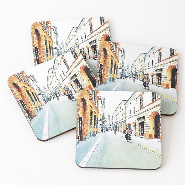 Item preview, Street view with cyclist designed and sold by Giuseppe Cocco.