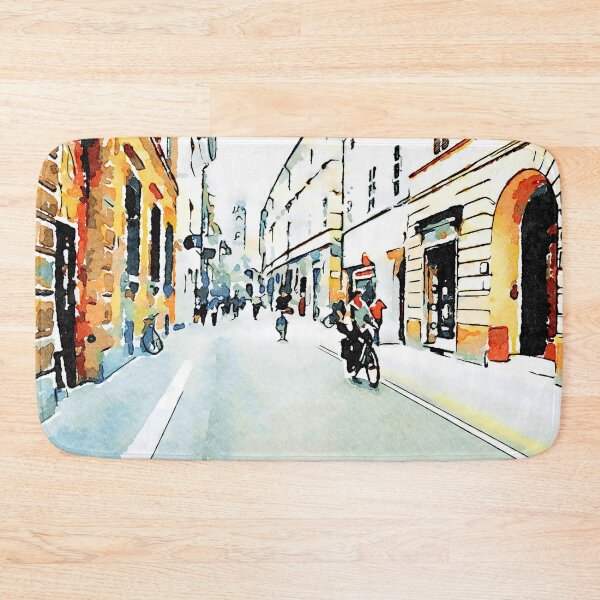 Item preview, Street view with cyclist designed and sold by Giuseppe Cocco.