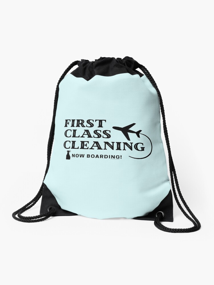 Thumbnail 1 of 3, Drawstring Bag, First Class Cleaning Housekeeping Cleaning Crew Fun designed and sold by SavvyCleaner.