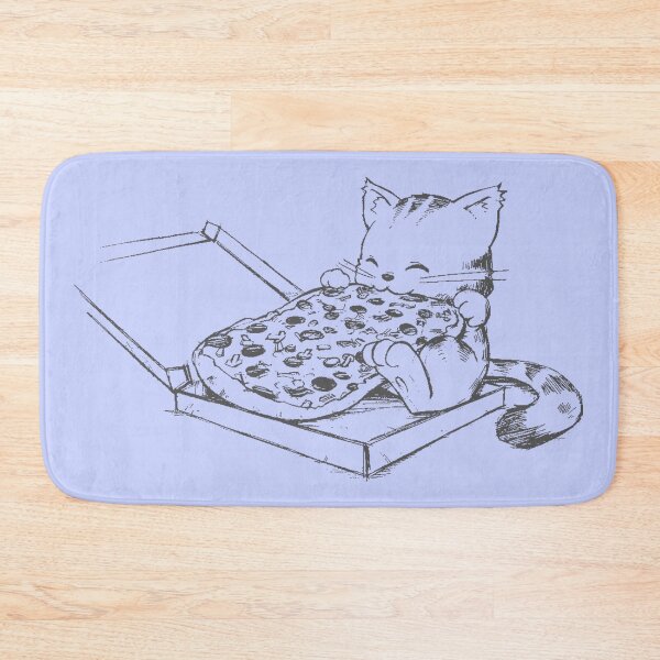 Item preview, A kitten happily eating pizza designed and sold by MisoraA.
