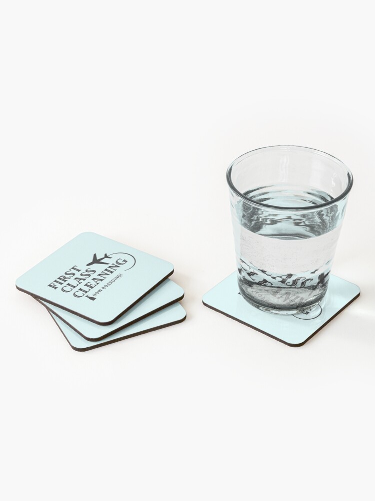 Thumbnail 2 of 5, Coasters (Set of 4), First Class Cleaning Housekeeping Cleaning Crew Fun designed and sold by SavvyCleaner.