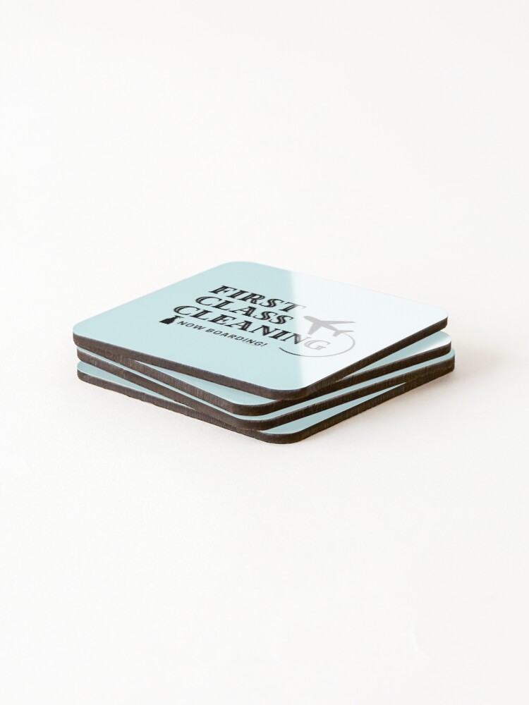 Thumbnail 4 of 5, Coasters (Set of 4), First Class Cleaning Housekeeping Cleaning Crew Fun designed and sold by SavvyCleaner.