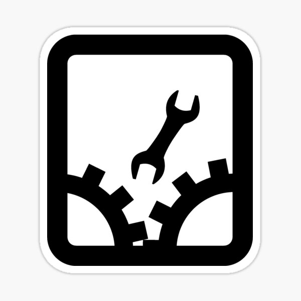 "Throw a wrench in the works black version" Sticker by 321Outright