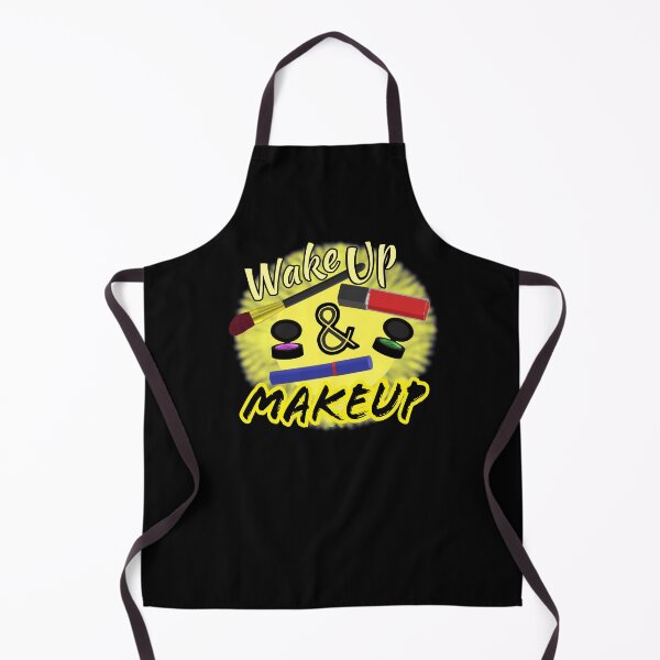 Item preview, Wake Up and Makeup – Fun Quote for Makeup Lovers and Makeup Artists. Shining Sun with Makeup and Yellow and Black Letters. designed and sold by ArtByLM.