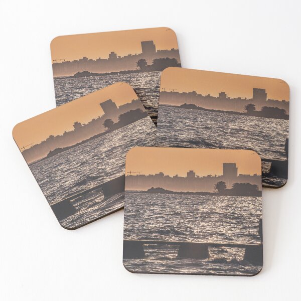 Item preview, Cityscape Coastal Scene Montevideo Uruguay designed and sold by DFLC Prints.