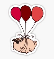 Pegatina Pug del globo