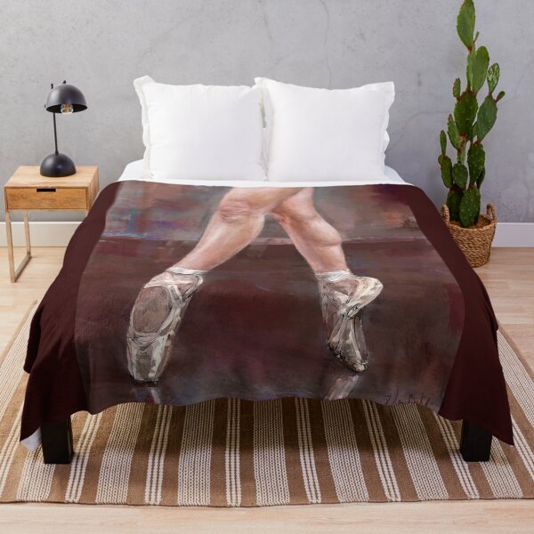 Item preview, Painting of Ballet Dancer Legs and Shoes on Pointe, Maroon Background designed and sold by ibadishi.