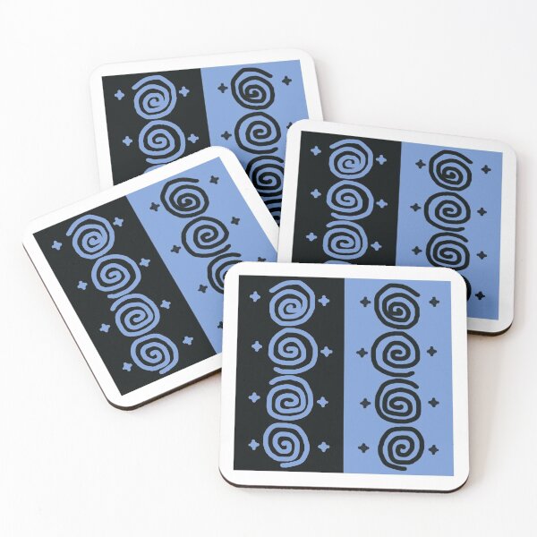 Item preview, Batik traditional sky blue creative pattern spiral designed and sold by Pasan-hpmm.