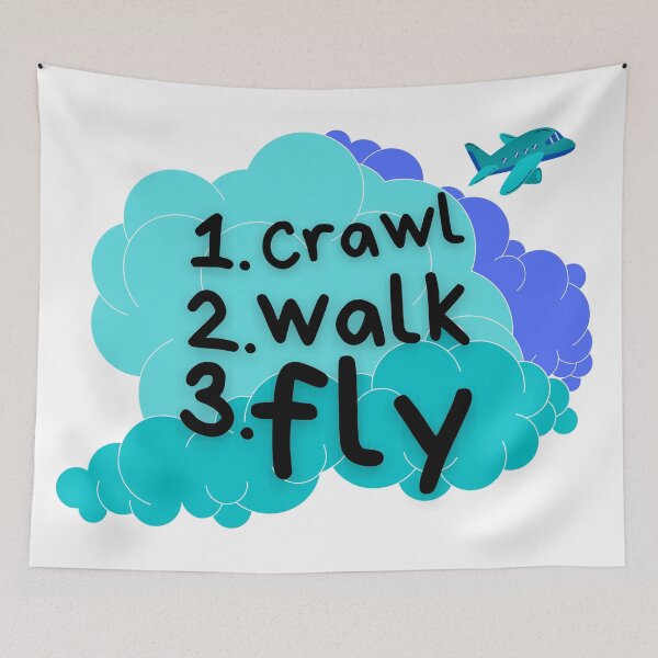 Item preview, Crawl Walk Fly Blue designed and sold by allthingsplanes.