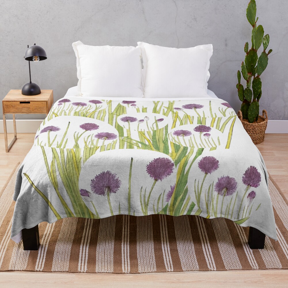 Botanical watercolour Throw Blanket