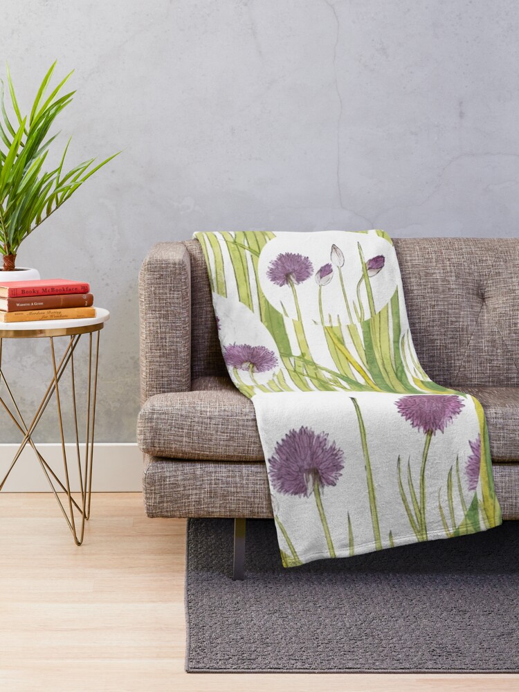 Alternate view of Botanical watercolour Throw Blanket