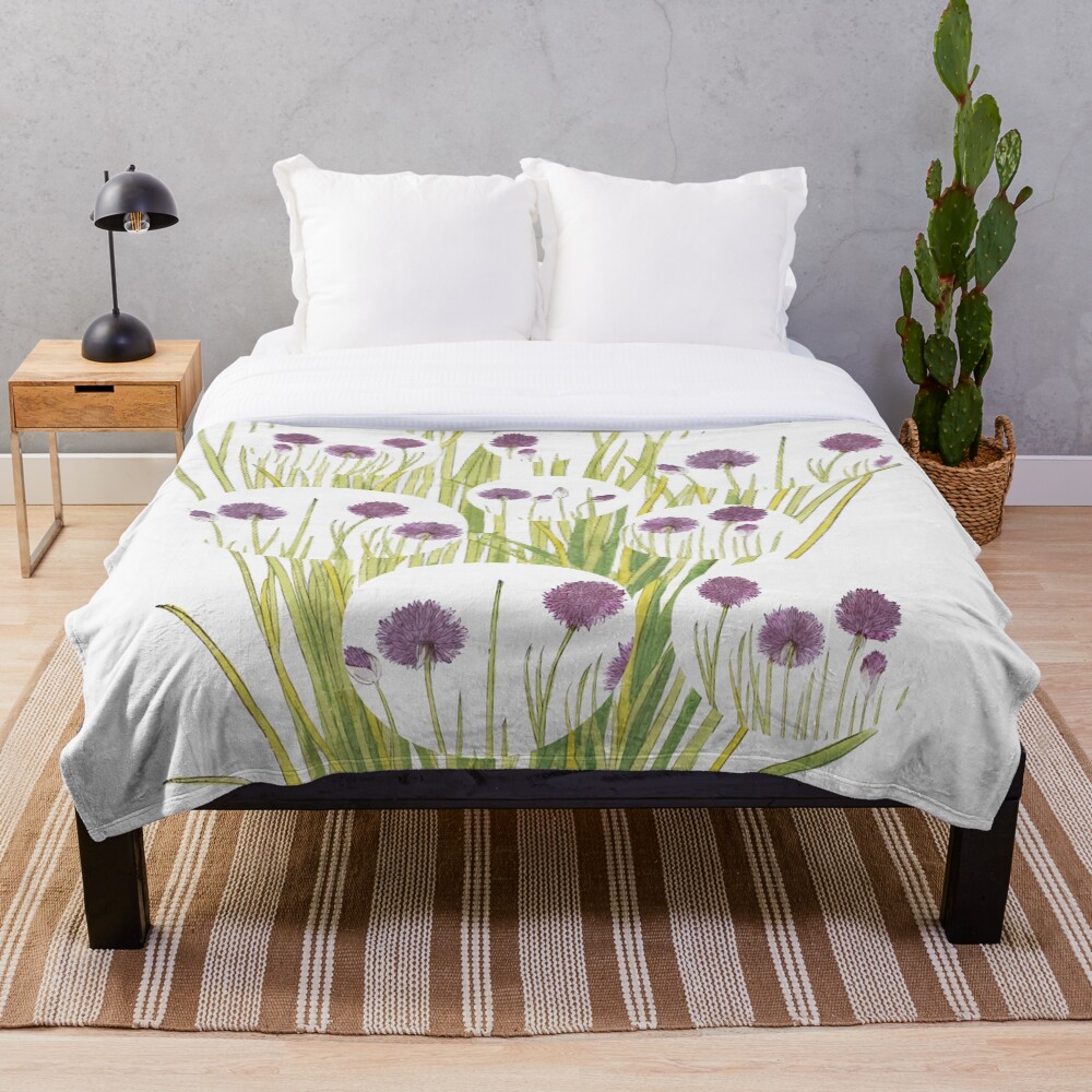 Botanical watercolour Throw Blanket
