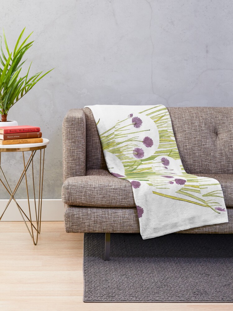 Alternate view of Botanical watercolour Throw Blanket
