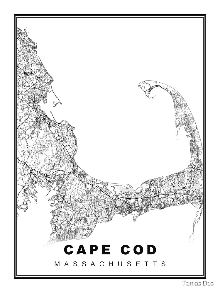 Cape Cod Map Poster For Sale By Sibudas Redbubble   Flat,750x,075,f Pad,750x1000,f8f8f8.u3 