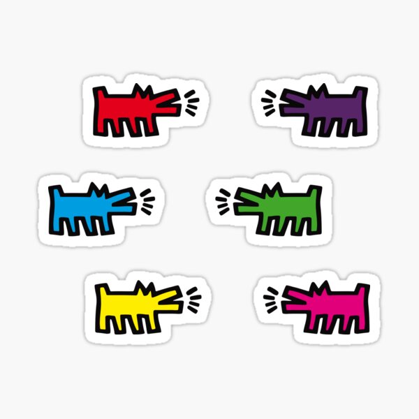 Keith Haring dogs Sticker