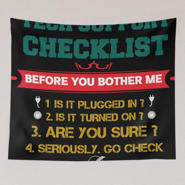 Item preview, Funny Tech Support Checklist Sysadmin Gift Help Desk Gift designed and sold by WhiteTears.