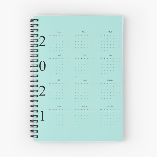 Item preview,  2021 Calendar- light blue background-starting Monday designed and sold by CSouissi.