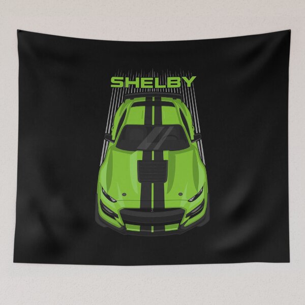 Item preview, Ford Mustang Shelby GT500 2020-2021 - Grabber Lime - Black Stripes designed and sold by V8social.
