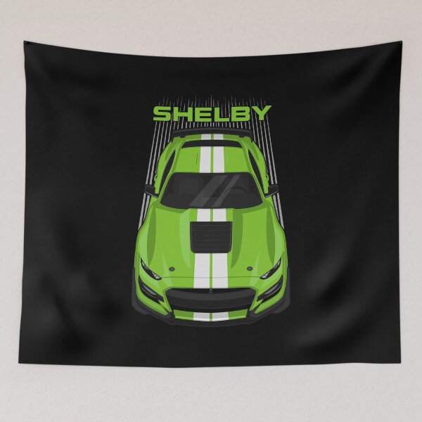 Item preview, Ford Mustang Shelby GT500 2020-2021 - Grabber Lime - White Stripes designed and sold by V8social.