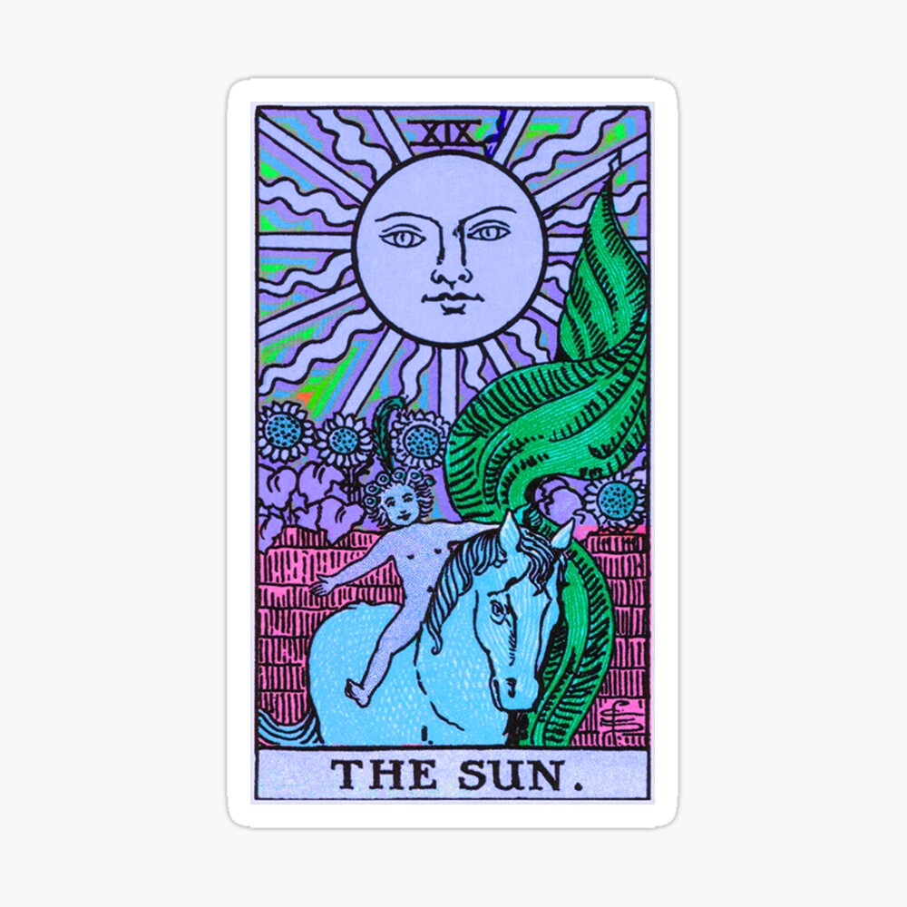 Psychadelic Tarot- The moon Sticker for Sale by bexsimone