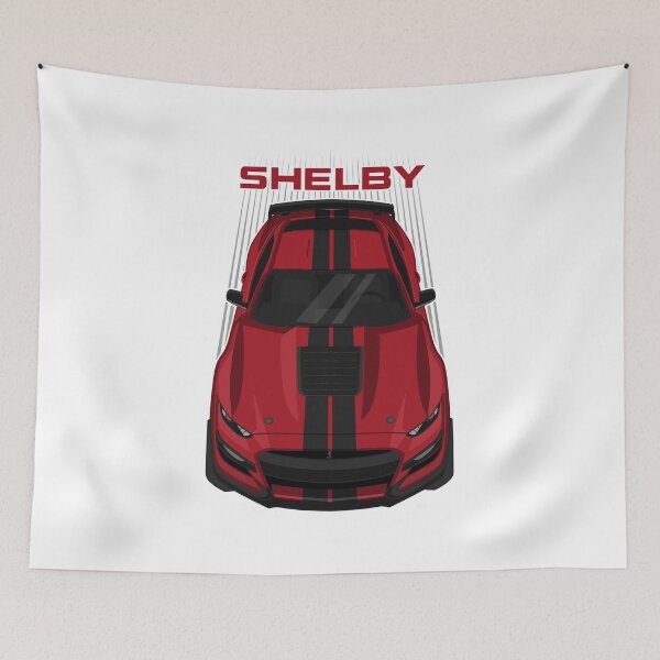 Item preview, Ford Mustang Shelby GT500 2020-2021 - Rapid Red - Black Stripes designed and sold by V8social.