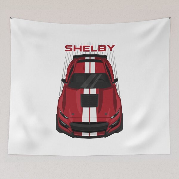Item preview, Ford Mustang Shelby GT500 2020-2021 - Rapid Red - White Stripes designed and sold by V8social.