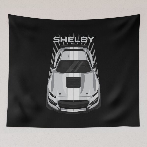 Item preview, Ford Mustang Shelby GT500 2020-2021 - Silver - White Stripes designed and sold by V8social.